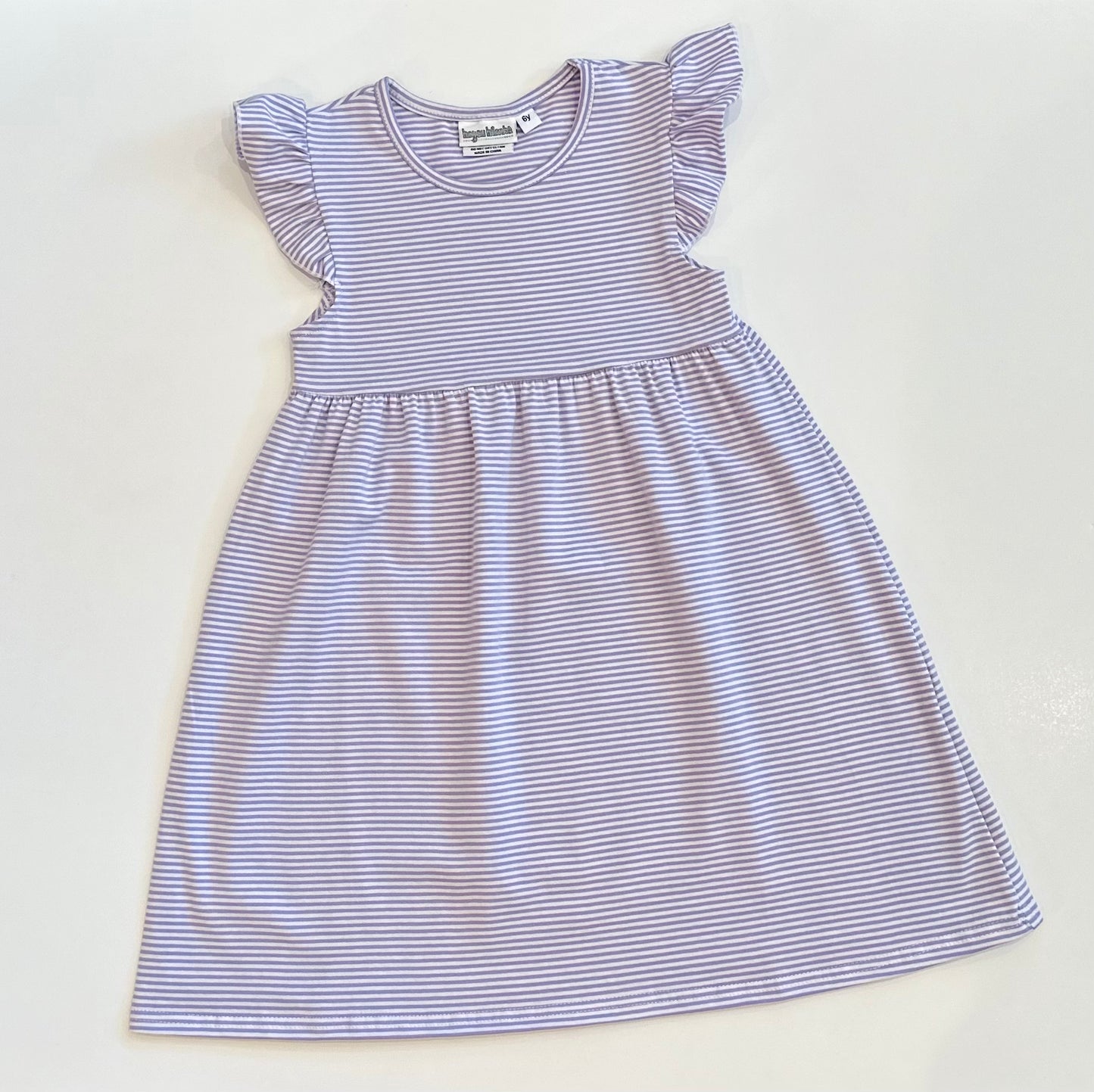 Knit Stripe Flutter Sleeve Dress