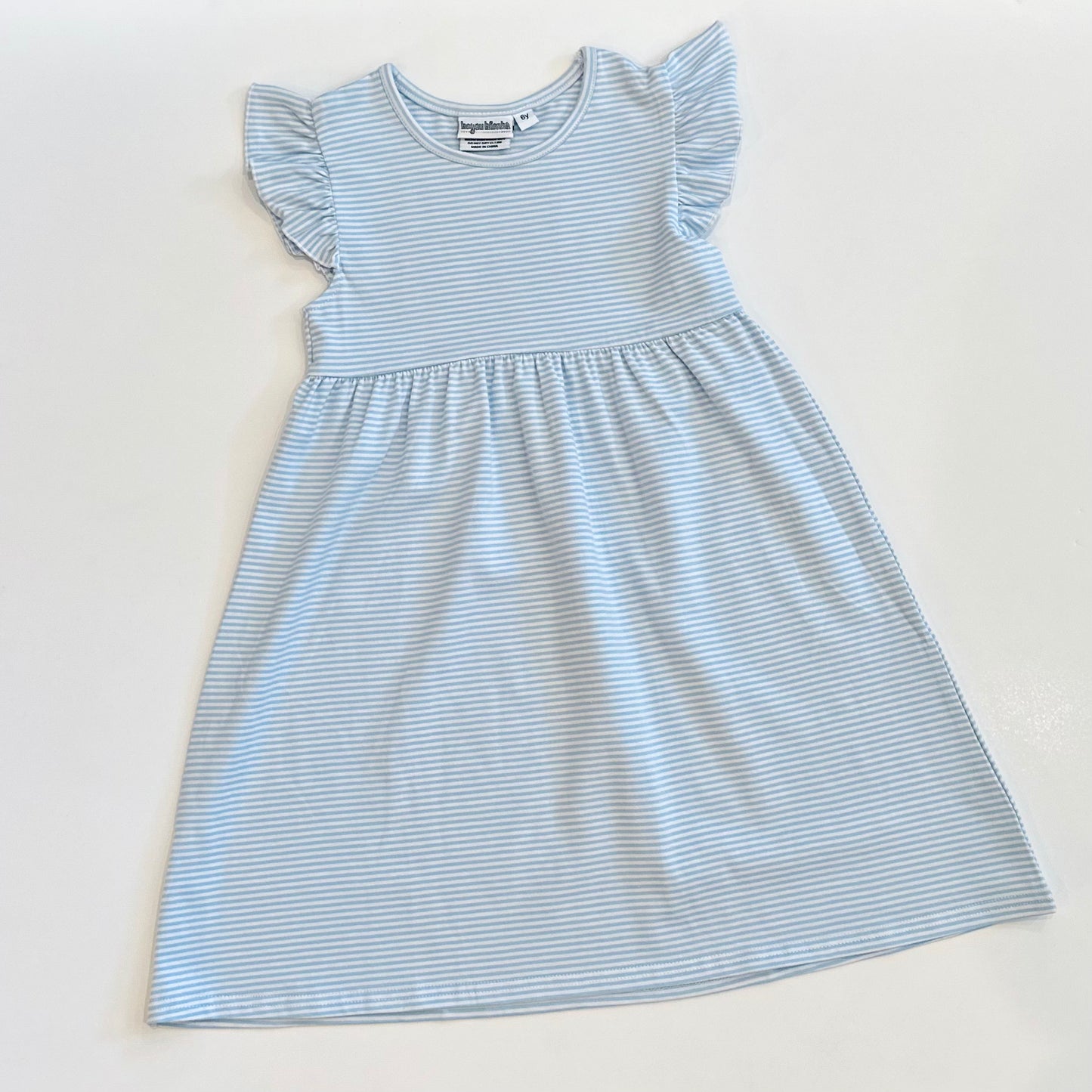 Knit Stripe Flutter Sleeve Dress