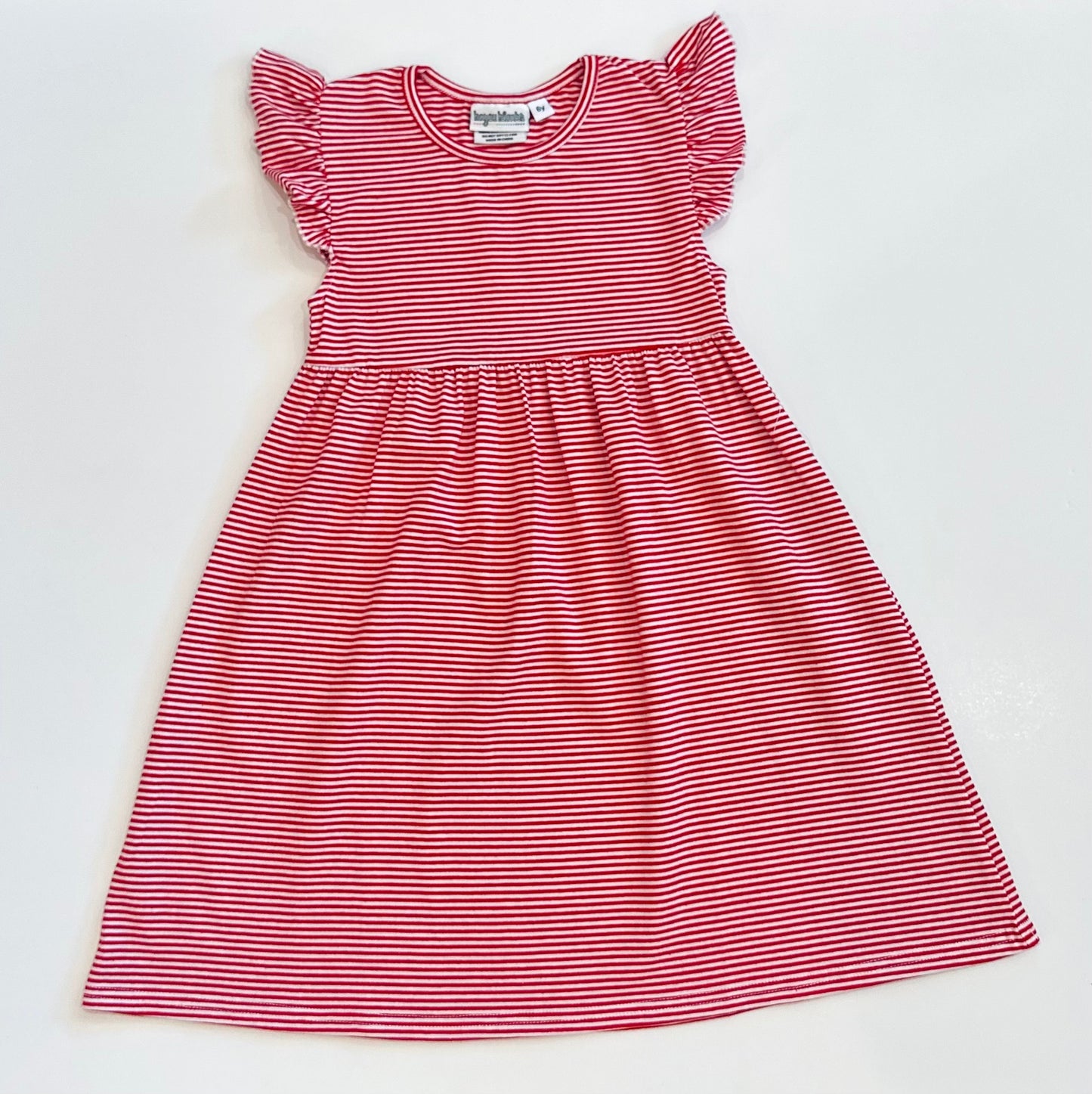 Knit Stripe Flutter Sleeve Dress