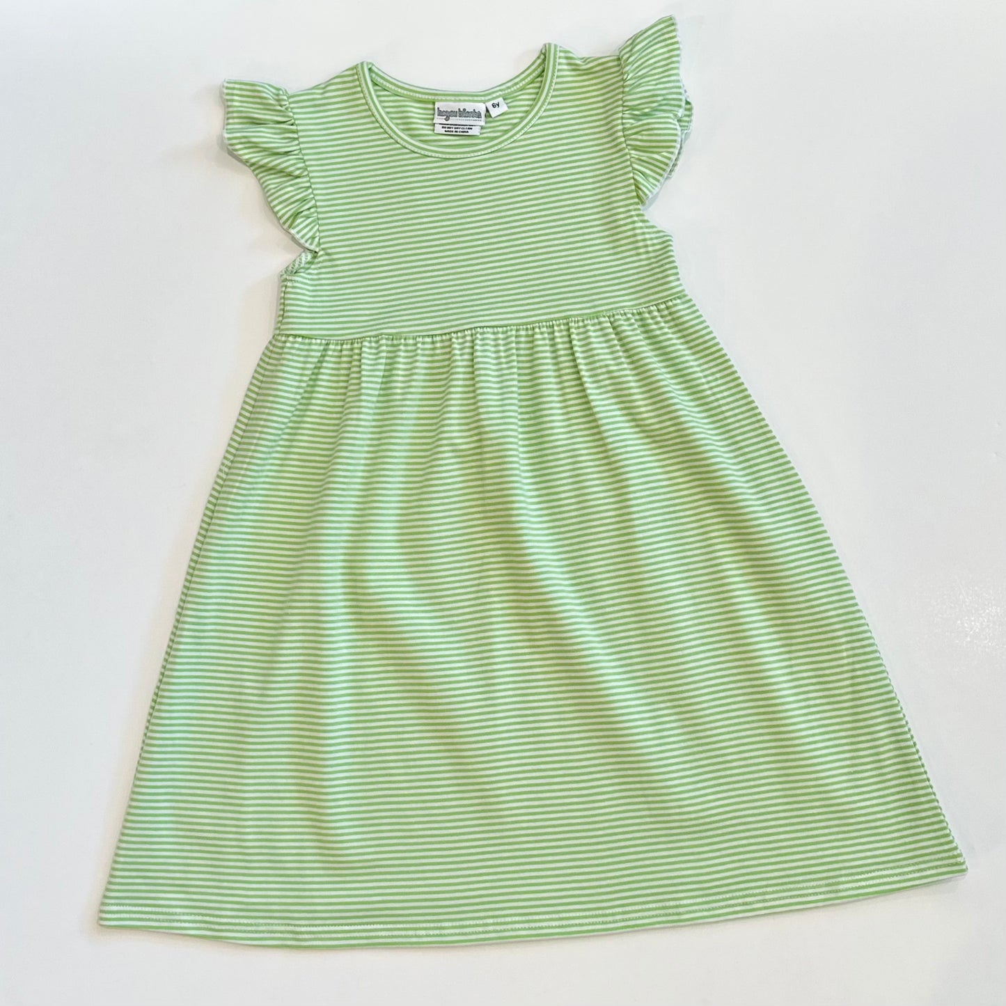 Knit Stripe Flutter Sleeve Dress