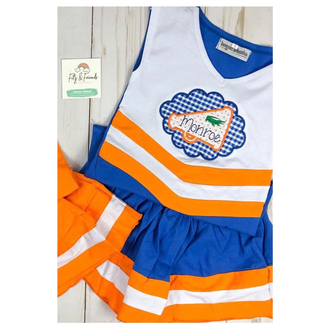 #10Royal Blue/Orange/White Cheer Outfit - 6M #10Royal Blue/Orange/White Cheer Outfit - 6M