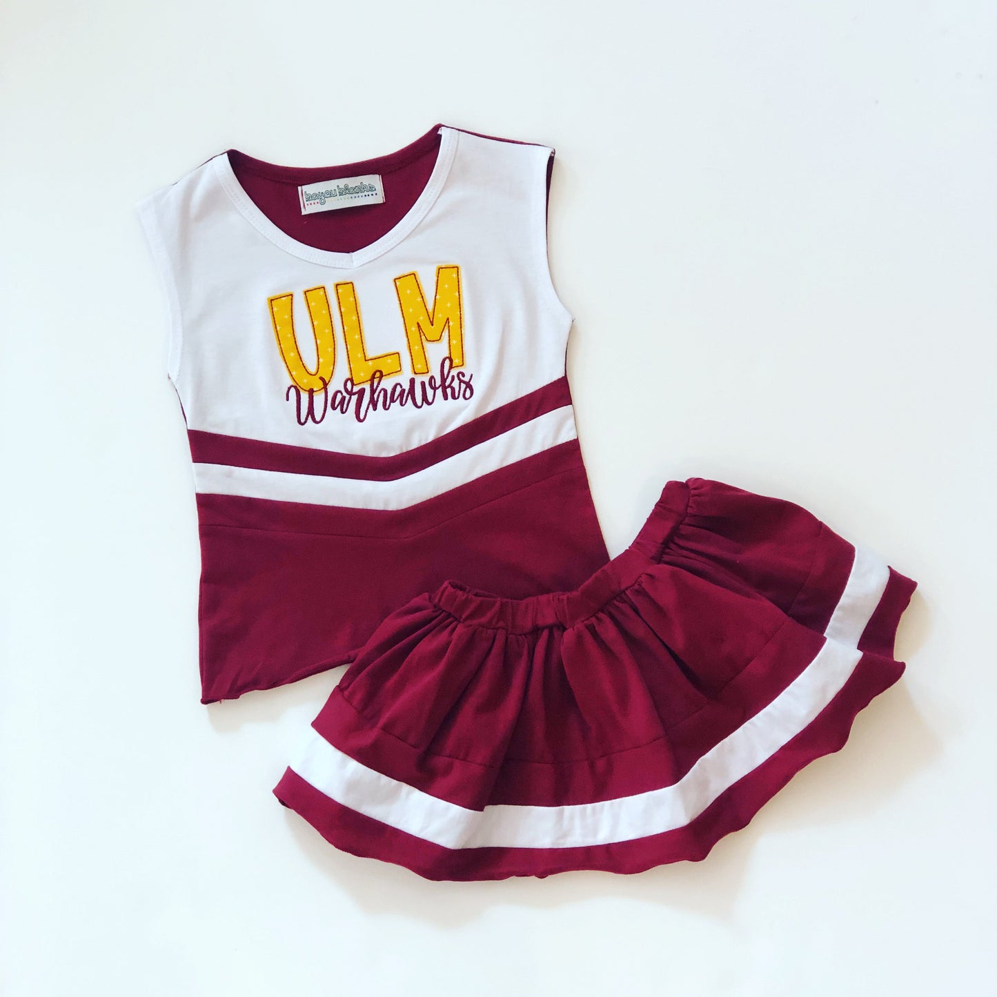 #8—Burgundy/White Cheer Outfit