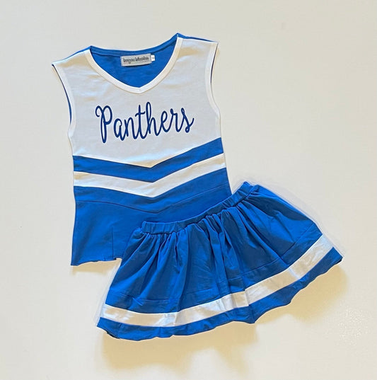 PRE-ORDER #9—Royal Blue/White Cheer Outfit - JULY Arrival