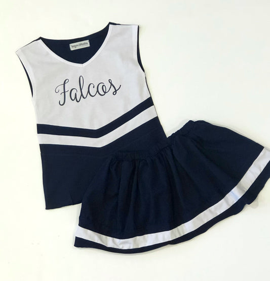 PRE-ORDER #3—Navy/White Cheer Outfit - JULY Arrival