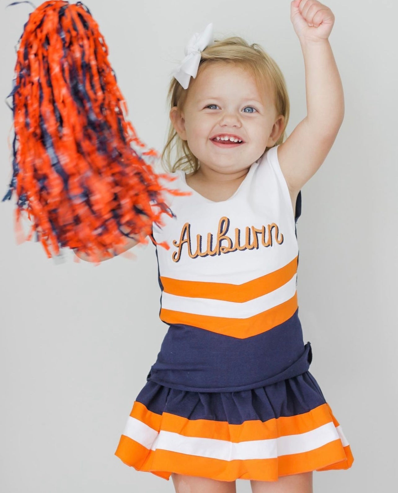 #11—Navy Blue/Orange/White Cheer Outfit