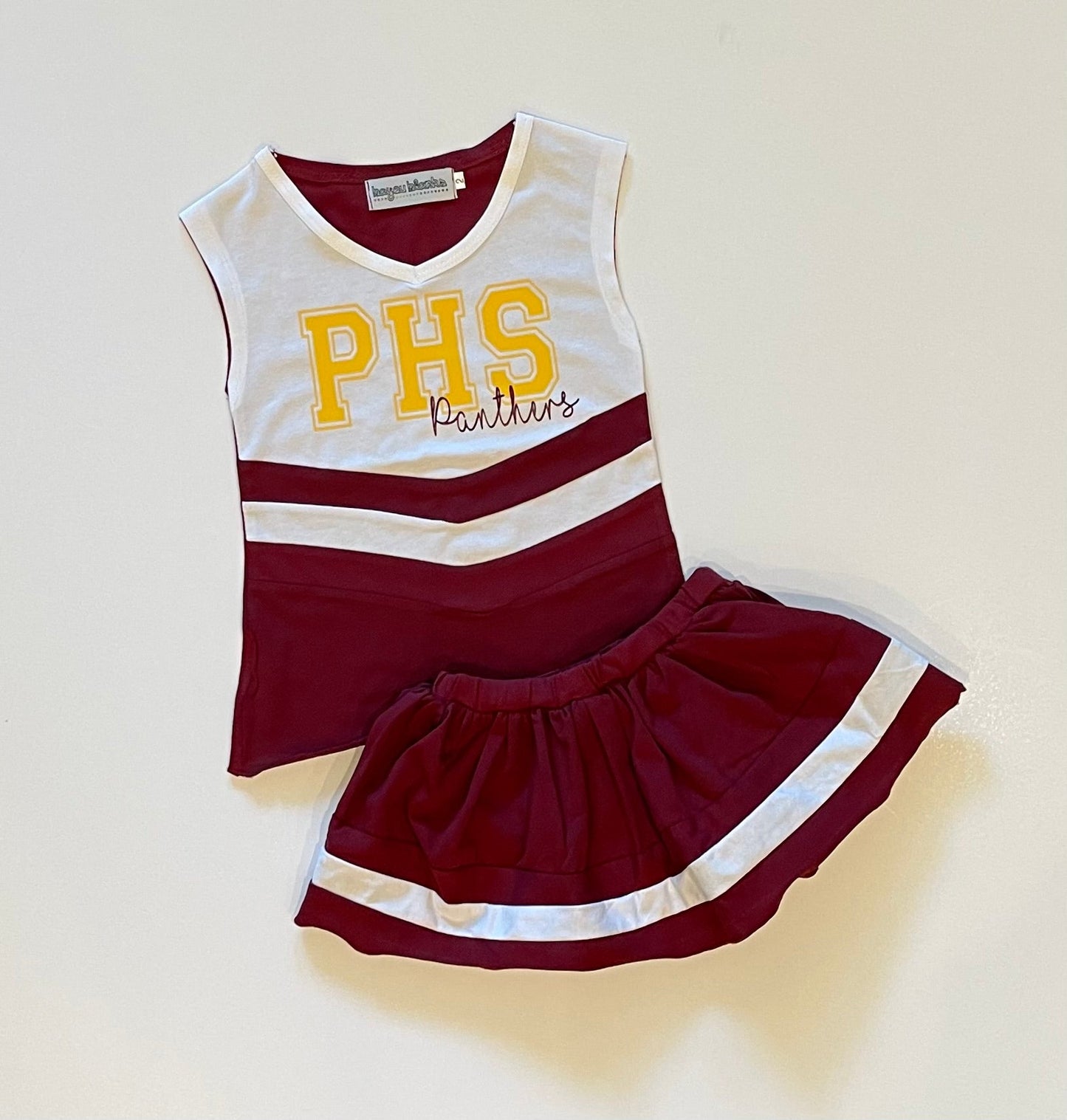 #8—Burgundy/White Cheer Outfit