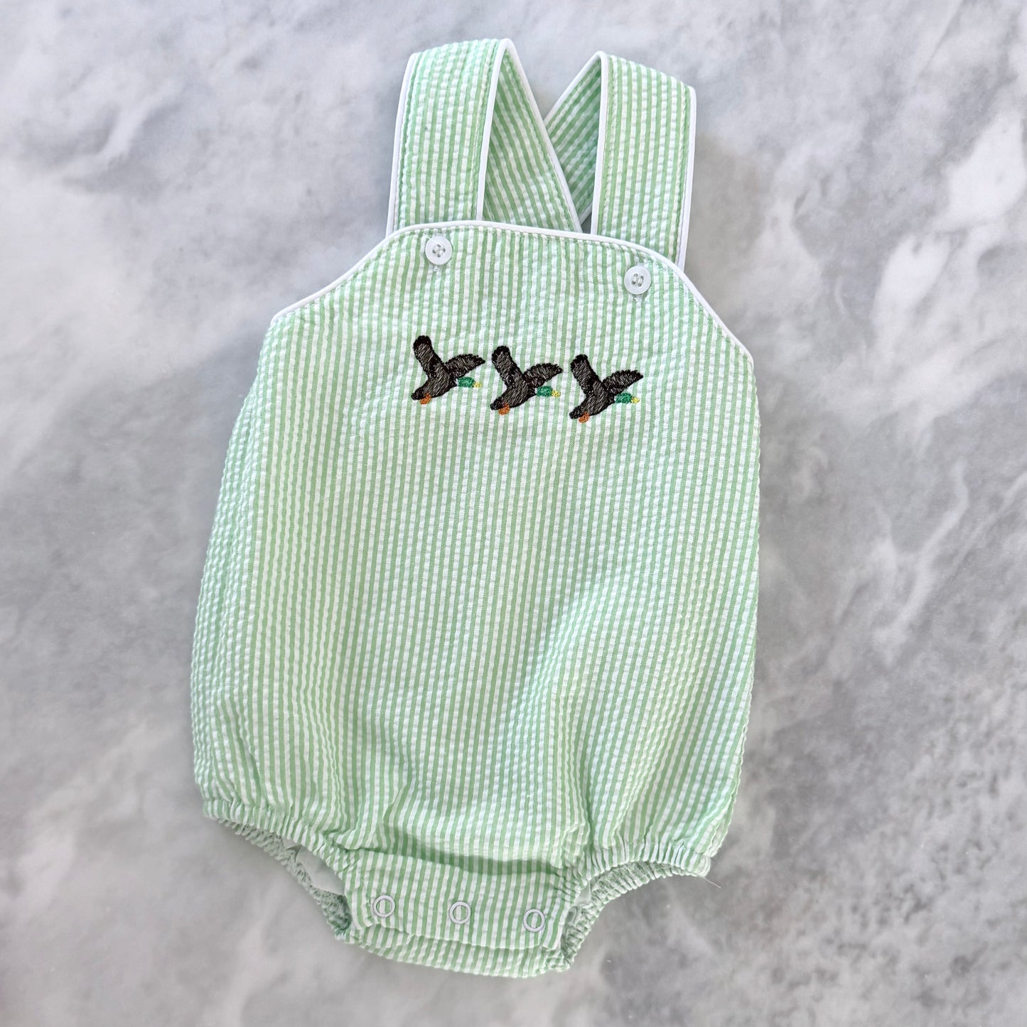 Green Seersucker Sunsuit