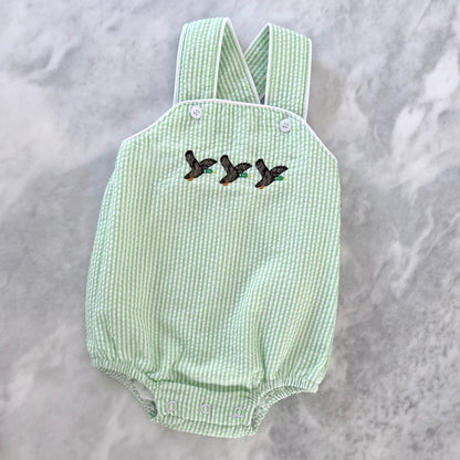 Green Seersucker Sunsuit