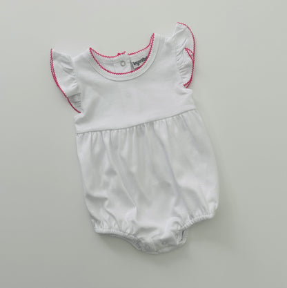 Knit Flutter Sleeve Bubble with Picot Trim
