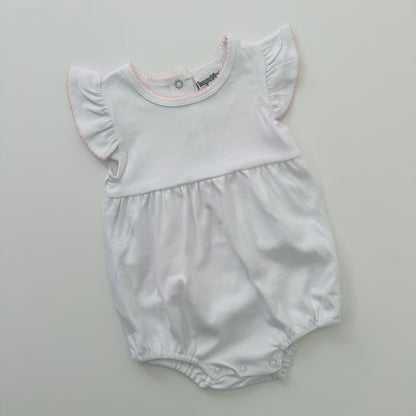 Knit Flutter Sleeve Bubble with Picot Trim