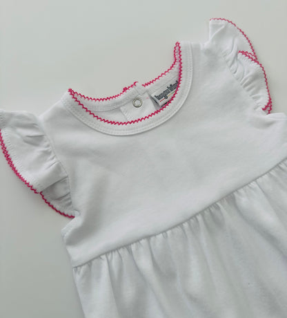 Knit Flutter Sleeve Bubble with Picot Trim