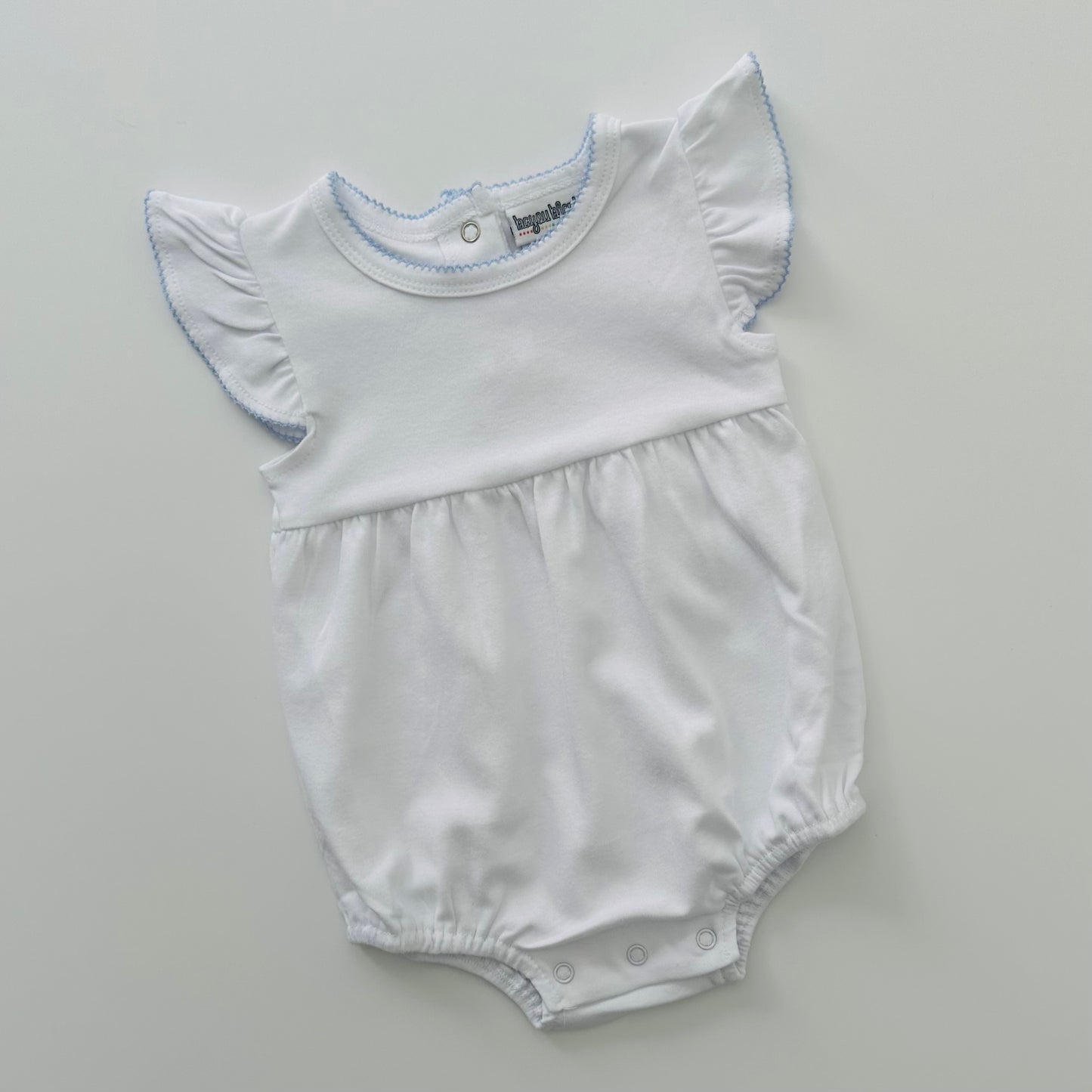 Knit Flutter Sleeve Bubble with Picot Trim