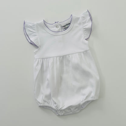 Knit Flutter Sleeve Bubble with Picot Trim