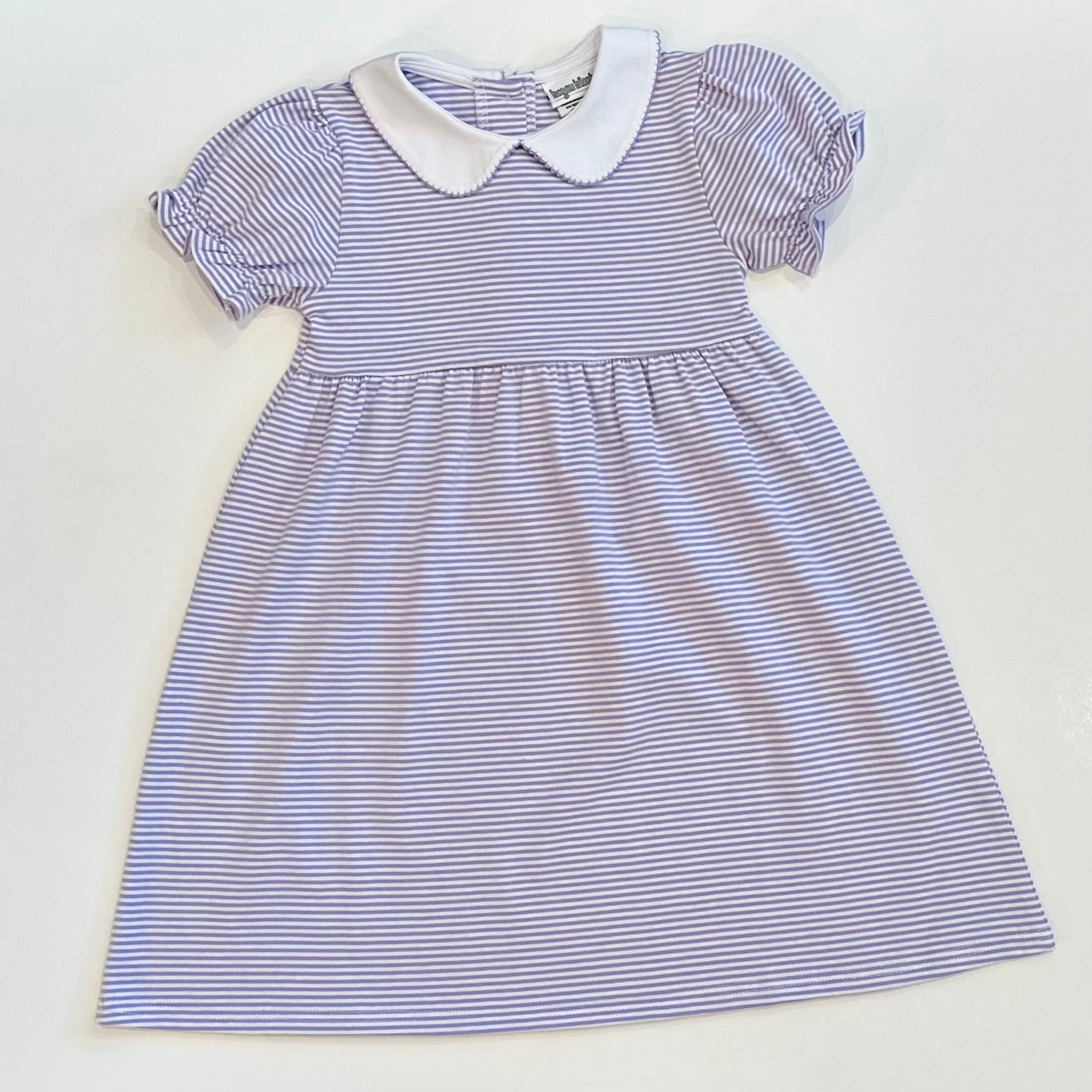 Knit Stripe Peter Pan Collar Dress - Lavender / 4T Knit Stripe Peter Pan Collar Dress - Lavender / 4T