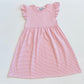 Knit Stripe Flutter Sleeve Dress