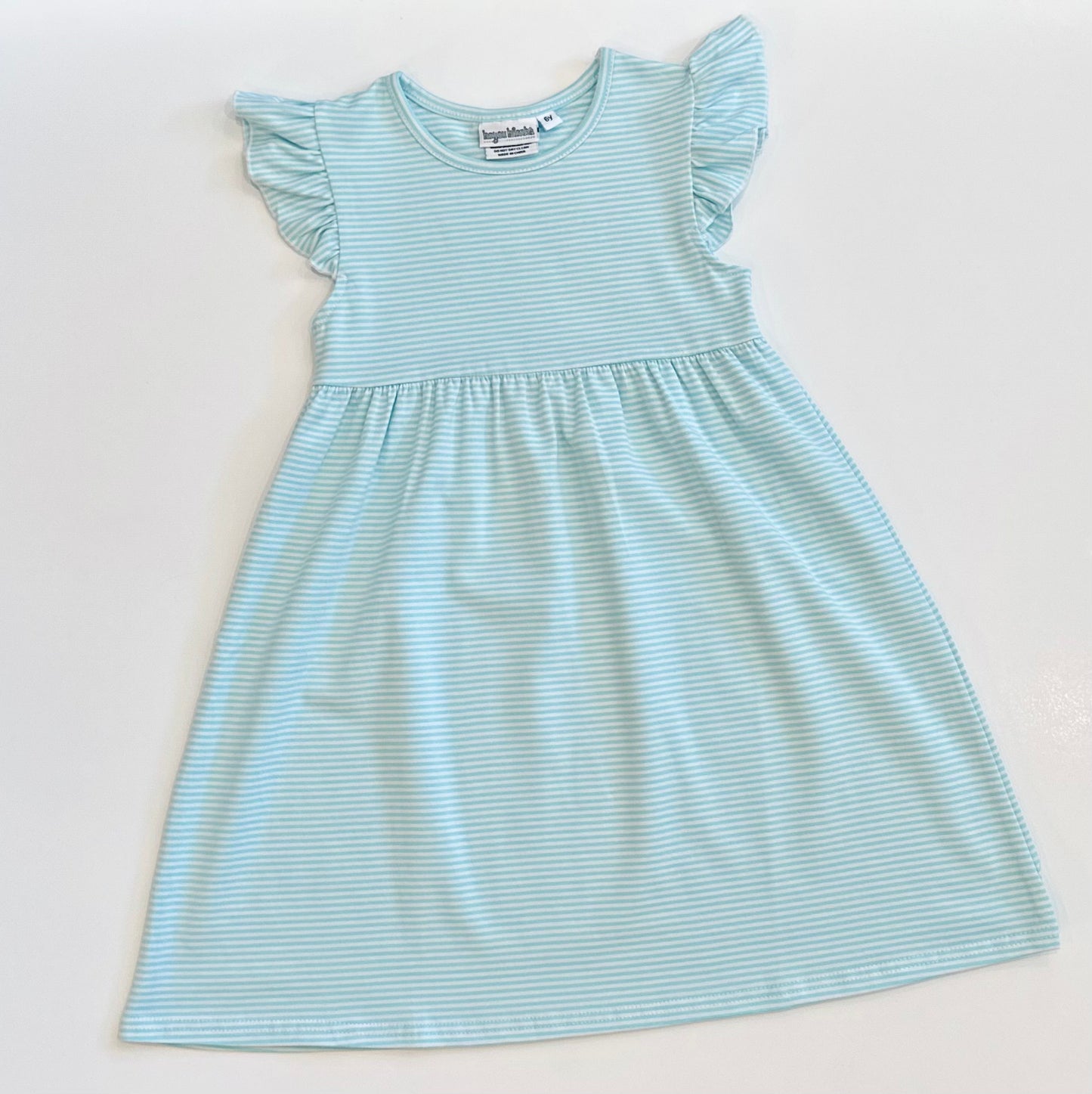 Knit Stripe Flutter Sleeve Dress