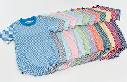 Knit Stripe Short Sleeve T-Shirt Bubble - PASTEL Colors