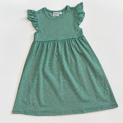 Knit Stripe Flutter Sleeve Dress