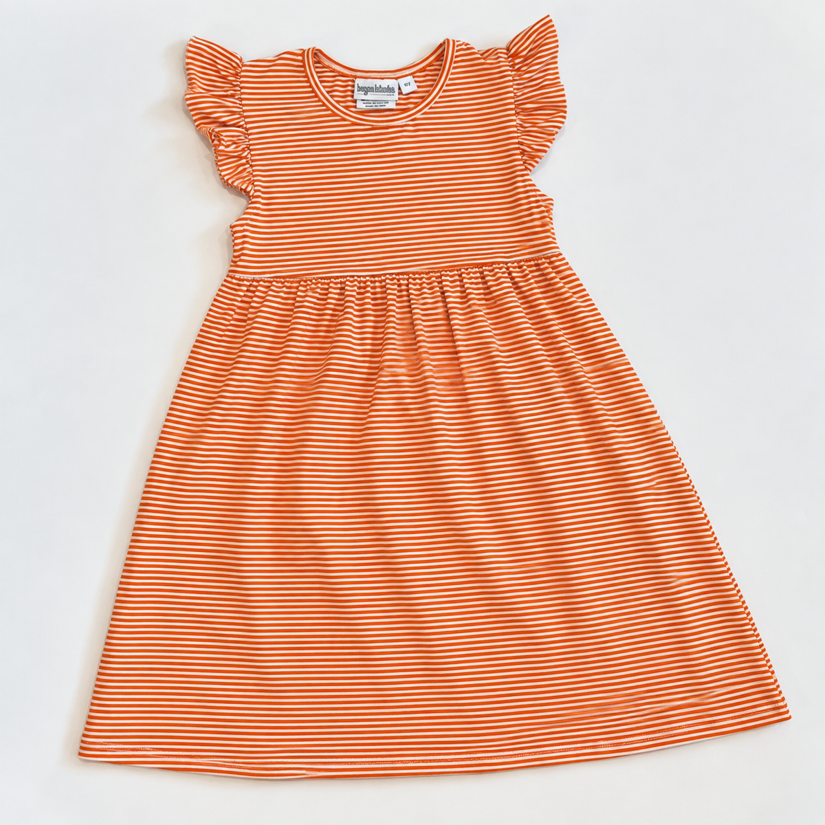 Knit Stripe Flutter Sleeve Dress