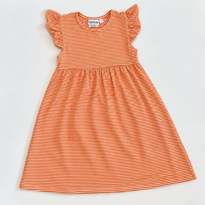 Knit Stripe Flutter Sleeve Dress