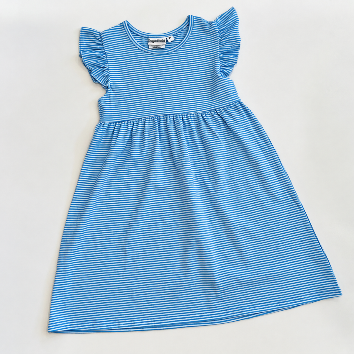 Knit Stripe Flutter Sleeve Dress