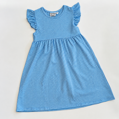 Knit Stripe Flutter Sleeve Dress