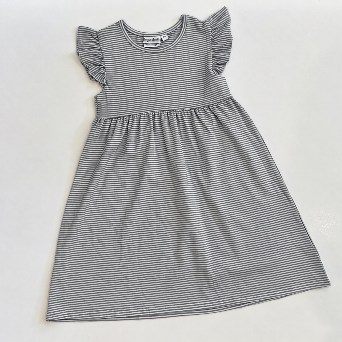Knit Stripe Flutter Sleeve Dress