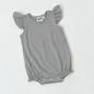 Knit Stripe Flutter Sleeve Bubble