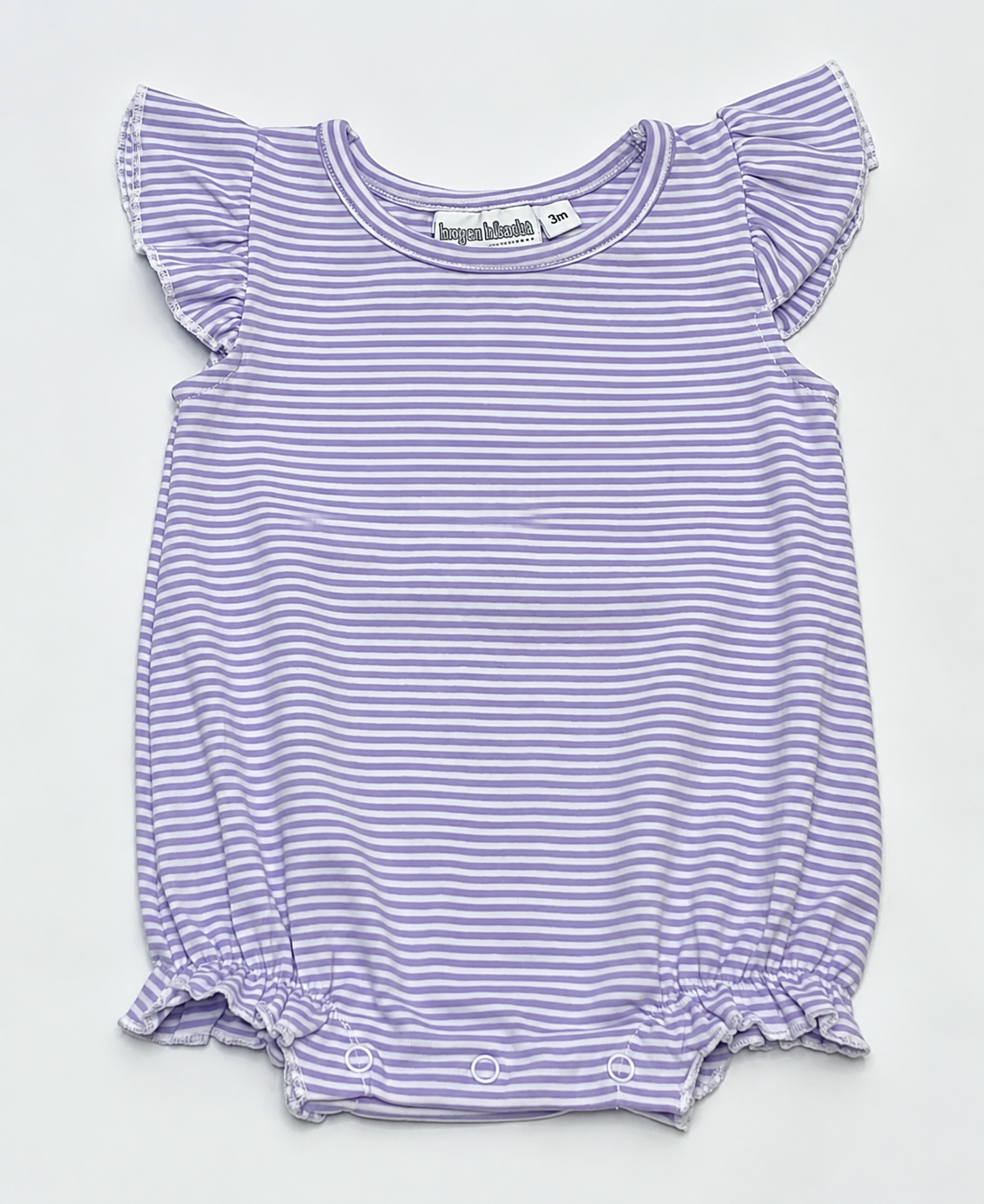 Knit Stripe Flutter Sleeve Bubble