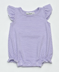 Knit Stripe Flutter Sleeve Bubble