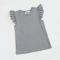 Knit Stripe Flutter Sleeve Shirt