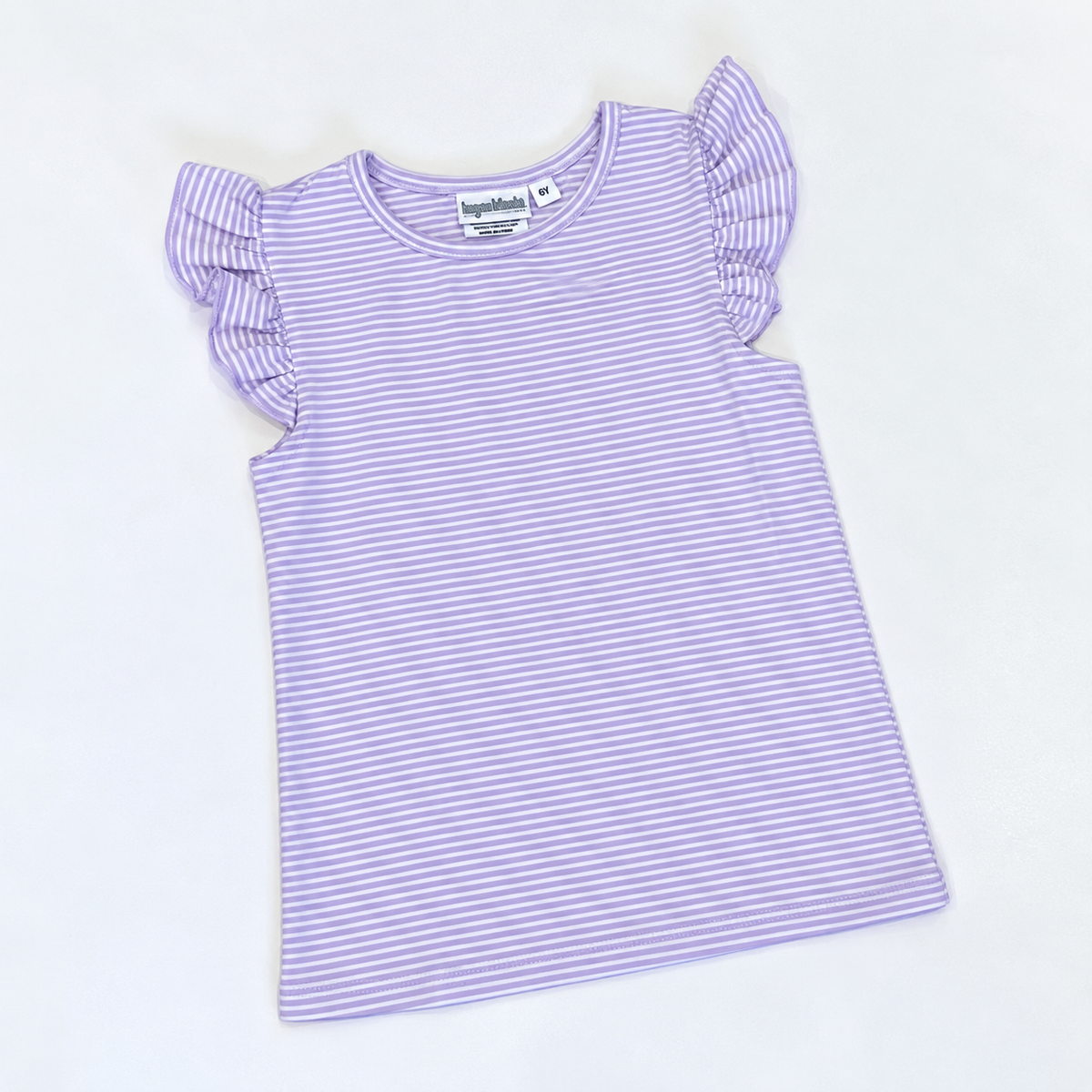 Knit Stripe Flutter Sleeve Shirt
