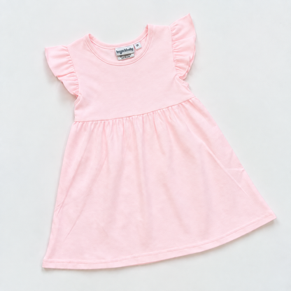 Knit Solid Flutter Sleeve Dress