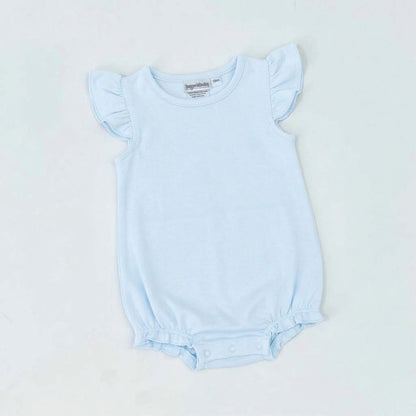 Knit Solid Flutter Sleeve Bubble