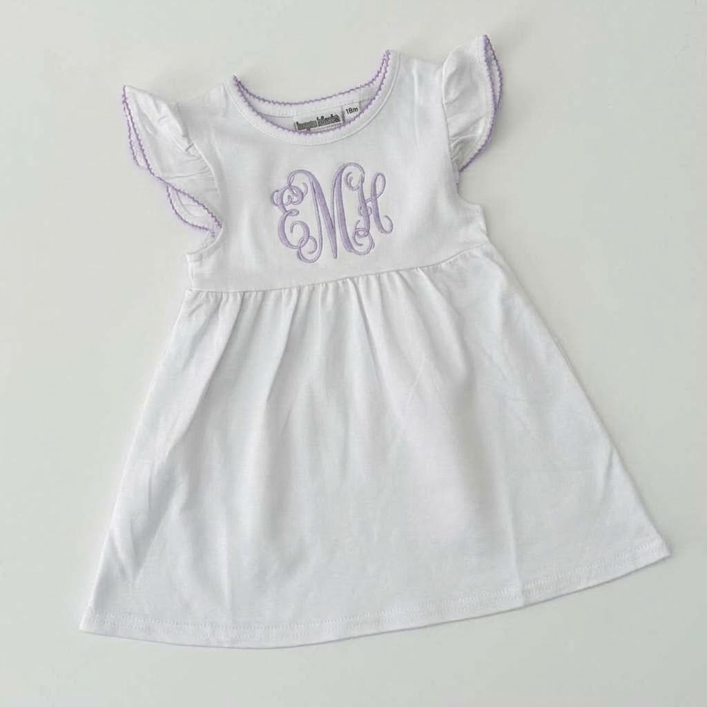 Knit Dress with Picot Trim