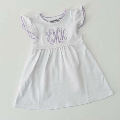 Knit Dress with Picot Trim
