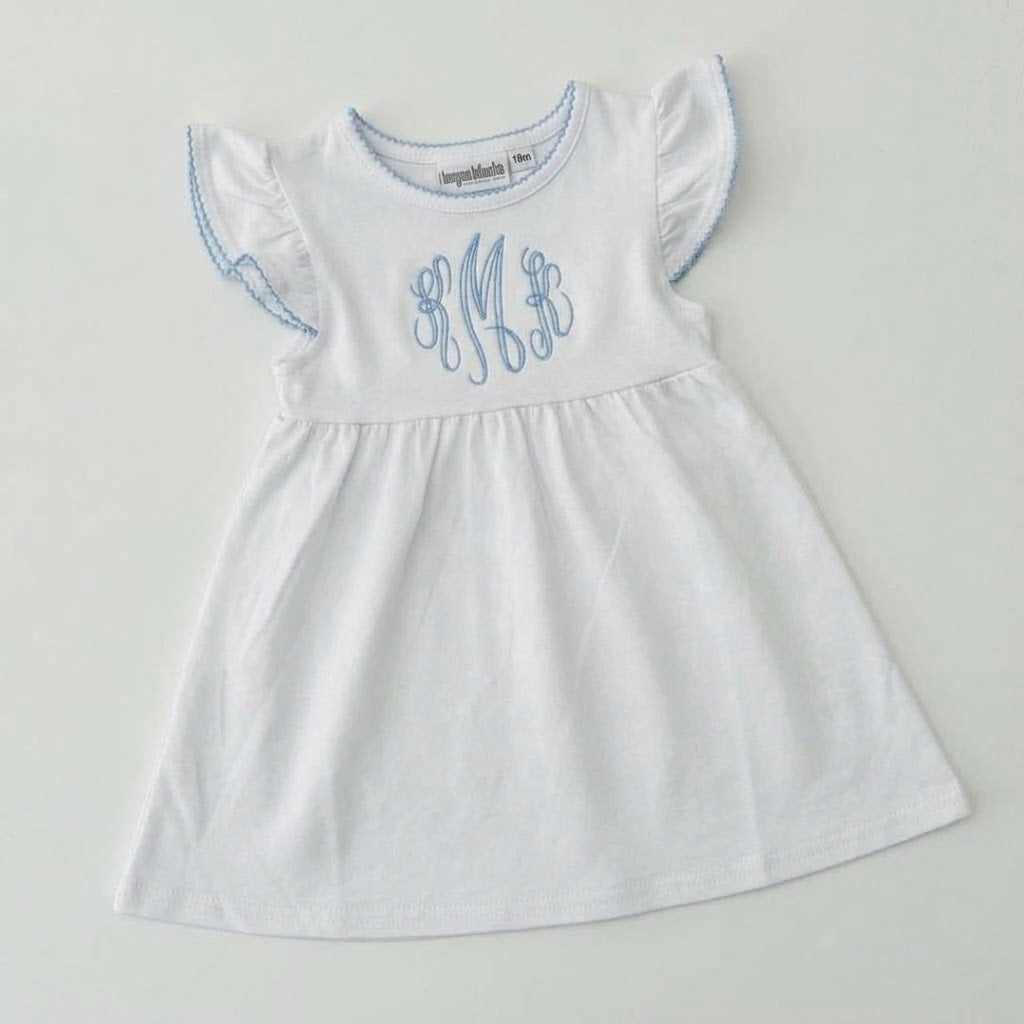 Knit Dress with Picot Trim