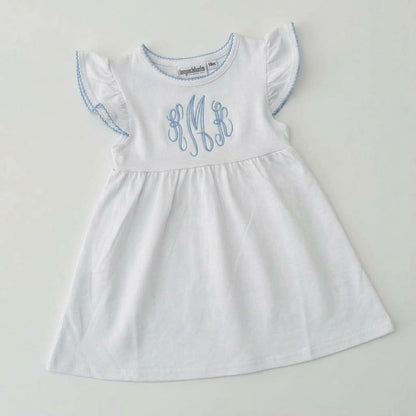 Knit Dress with Picot Trim