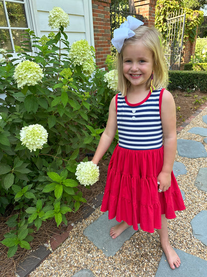 Red + Navy Stella Dress