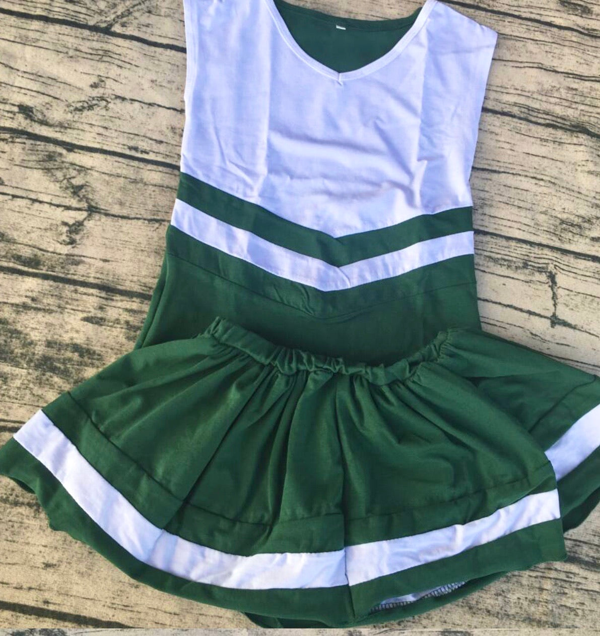 #6—Green/White Cheer Outfit