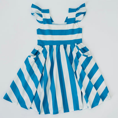 Turquoise Stripe Camille Dress