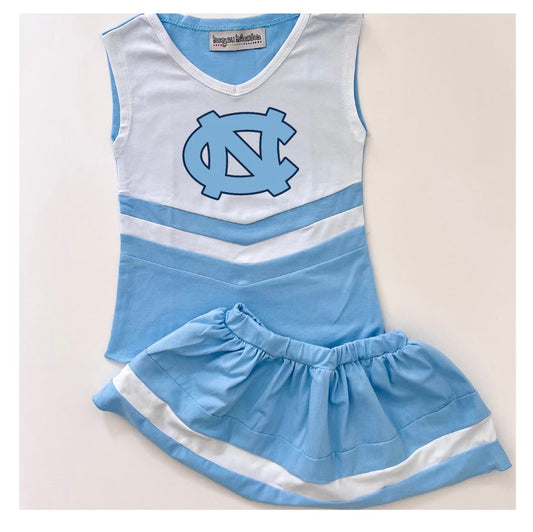 PRE-ORDER #16—Carolina Blue/White Cheer Outfit - JULY Arrival