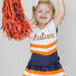 #11—Navy Blue/Orange/White Cheer Outfit