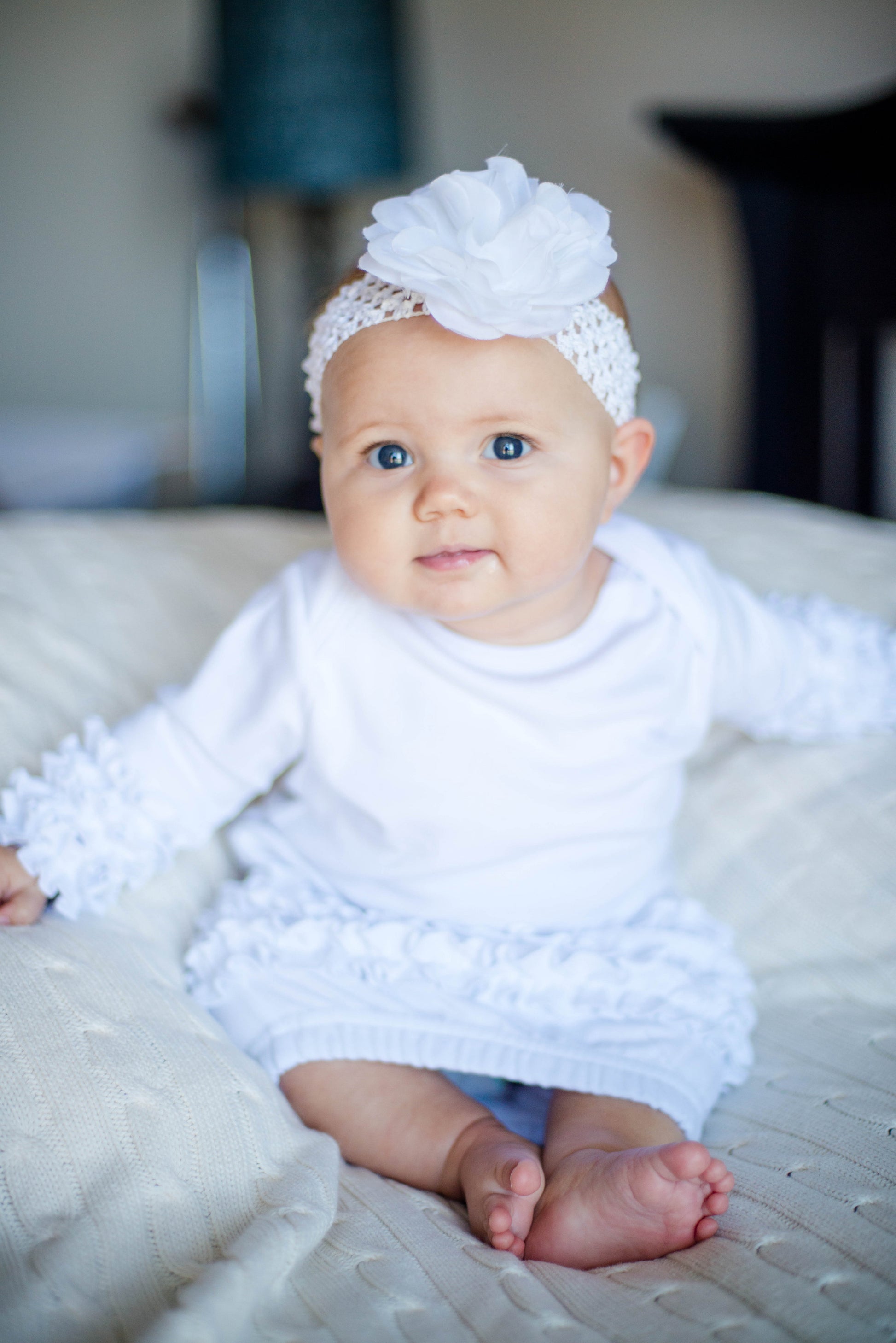 White Icing Ruffle Infant Gown