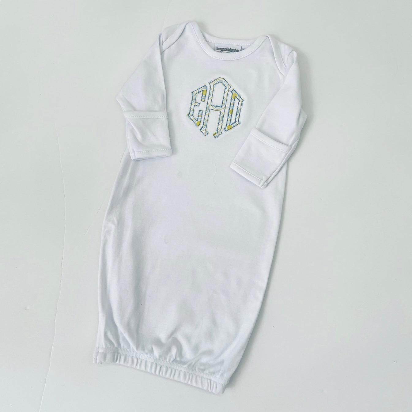 Rocket Bug Personalized Silky Knotted Baby Gown with Knotted Hat
