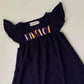 Flutter Sleeve Dress - Navy