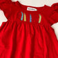 Flutter Sleeve Dress - Red