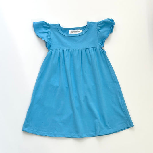 Flutter Sleeve Dress—Collegiate Blue