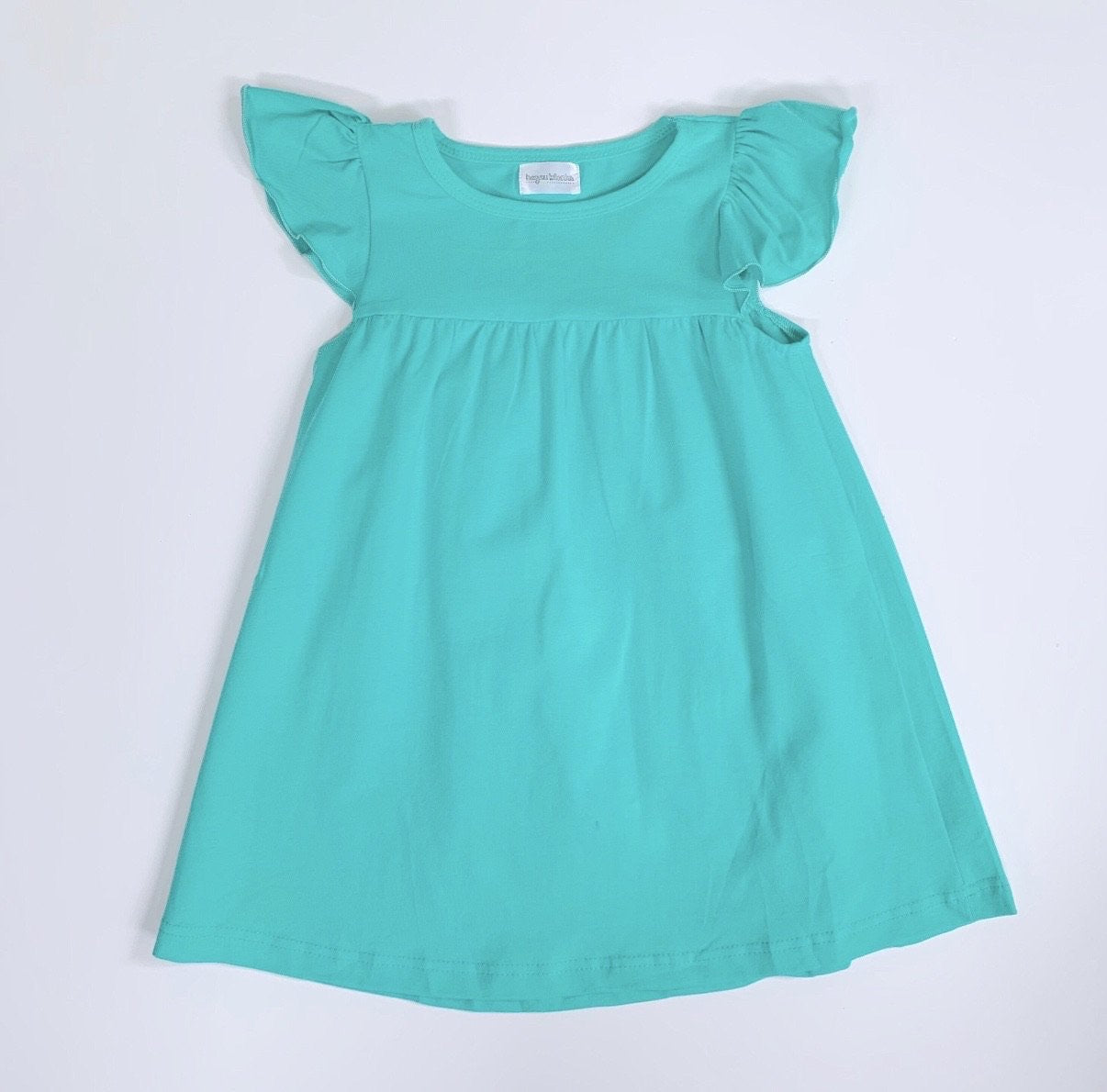 Flutter Sleeve Dress—Aqua – Bayou Blanks