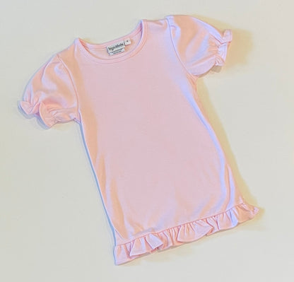 Ruffle Shirt - Short Sleeve - Pink